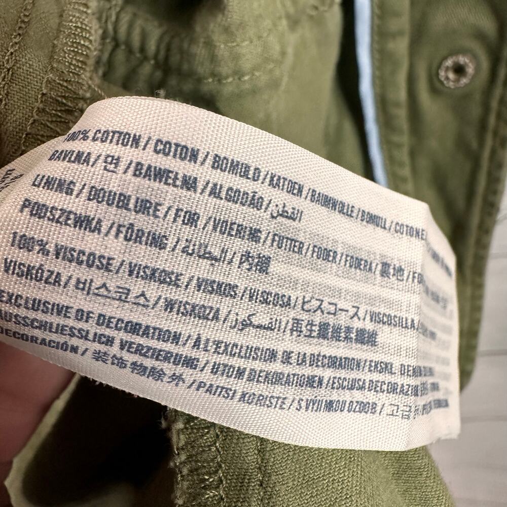 Abercrombie Fitch Kids 11/12 Utility Style Army Green Hooded Khaki Jacket - Picture 10 of 10